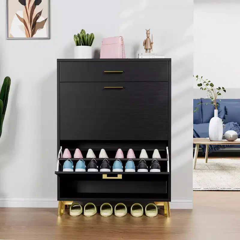 Freestanding Hidden Shoe Storage Cabinet with 2 Flip Drawers, Multi-color Shoe Rack, All-match Shoe Organizer for Entryway Doorway Hallway