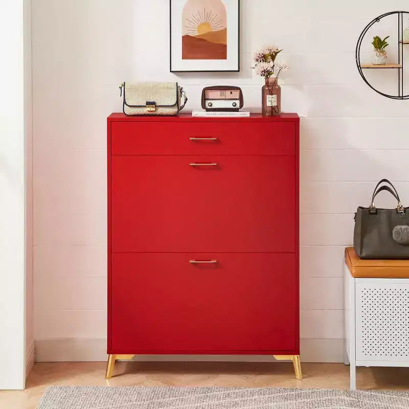 Freestanding Hidden Shoe Storage Cabinet with 2 Flip Drawers, Multi-color Shoe Rack, All-match Shoe Organizer for Entryway Doorway Hallway