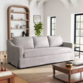 Queen Size Pullout Sofa Bed, Linen Convertible Couch with Innerspring Mattress, Seats 3