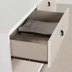 6 Drawer Double Dresser White/Beige