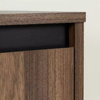 TV Stand for TVs up to 60", Natural Walnut Laminated Particle Board with 3 Doors and Open Compartments