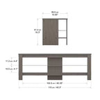 Corner TV Stand for TVs up to 55", Gray Oak MDF with Glass Shelf, Open Shelves, Cable Management