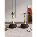 Set of 2 Round Gold Steel End Tables with Metal Base, Fully Assembled, 15.75" Diameter