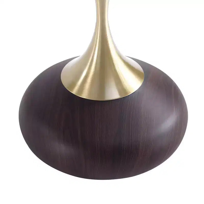 Set of 2 Round Gold Steel End Tables with Metal Base, Fully Assembled, 15.75" Diameter