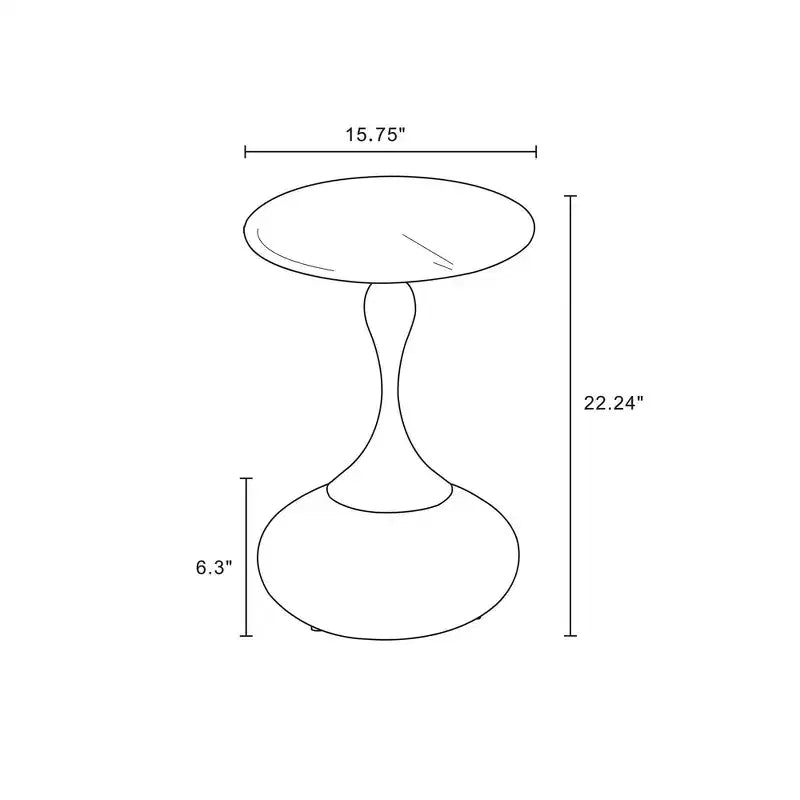 Set of 2 Round Gold Steel End Tables with Metal Base, Fully Assembled, 15.75" Diameter