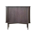 2 Door Decorative Storage Cabinet, Rubberwood & MDF, Accordion Doors, Walnut Finish, No Assembly