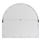 Wide Arch Windowpane Wall Mirror, Rustic Brown Solid Wood Frame, 30x28.5" Mirror Area