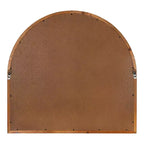 Wide Arch Windowpane Wall Mirror, Rustic Brown Solid Wood Frame, 30x28.5" Mirror Area