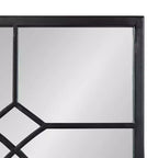 13x30" Black Rectangle Metal Decorative Wall Mirror, Farmhouse Window-Inspired with Iron Finish Inlay