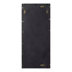 13x30" Black Rectangle Metal Decorative Wall Mirror, Farmhouse Window-Inspired with Iron Finish Inlay