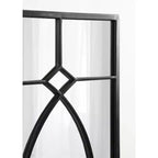 13x30" Black Rectangle Metal Decorative Wall Mirror, Farmhouse Window-Inspired with Iron Finish Inlay