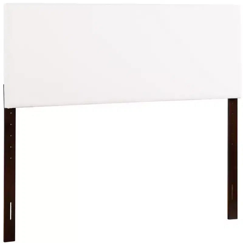 Queen Adjustable Height Headboard, Faux Leather Upholstered, Wall or Bed Frame Mount, Minimalist Style