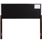 Queen Adjustable Height Headboard, Faux Leather Upholstered, Wall or Bed Frame Mount, Minimalist Style