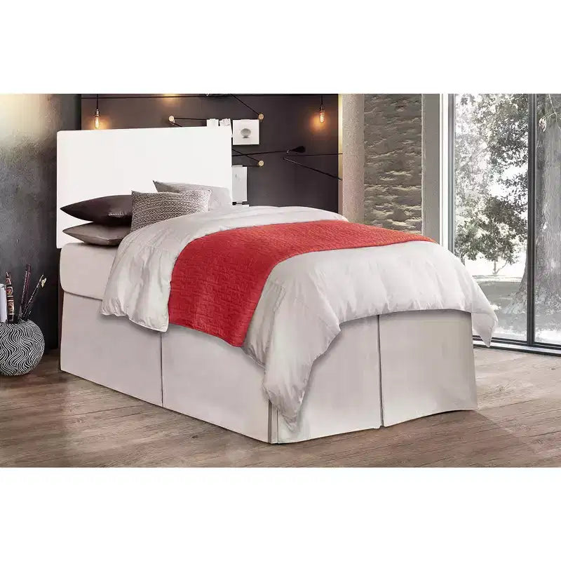 Queen Adjustable Height Headboard, Faux Leather Upholstered, Wall or Bed Frame Mount, Minimalist Style