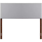 Queen Adjustable Height Headboard, Faux Leather Upholstered, Wall or Bed Frame Mount, Minimalist Style
