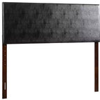 Queen Adjustable Height Headboard, Faux Leather Upholstered, Wall or Bed Frame Mount, Minimalist Style
