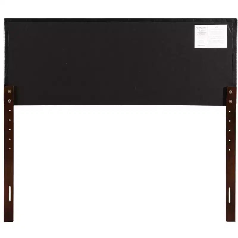 Queen Adjustable Height Headboard, Faux Leather Upholstered, Wall or Bed Frame Mount, Minimalist Style