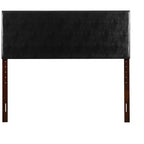 Queen Adjustable Height Headboard, Faux Leather Upholstered, Wall or Bed Frame Mount, Minimalist Style