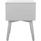Retro Mid-Century 2-Drawer Nightstand, Navy with Gold Metallic Accents and Splayed Legs