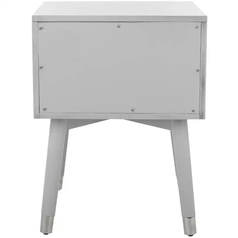 Retro Mid-Century 2-Drawer Nightstand, Navy with Gold Metallic Accents and Splayed Legs