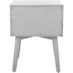 Retro Mid-Century 2-Drawer Nightstand, Navy with Gold Metallic Accents and Splayed Legs