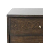 Retro Mid-Century 2-Drawer Nightstand, Navy with Gold Metallic Accents and Splayed Legs