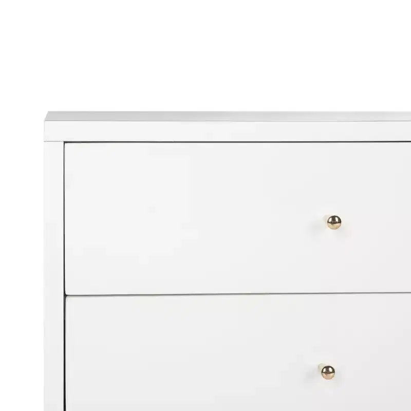 Retro Mid-Century 2-Drawer Nightstand, Navy with Gold Metallic Accents and Splayed Legs