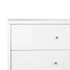 Retro Mid-Century 2-Drawer Nightstand, Navy with Gold Metallic Accents and Splayed Legs