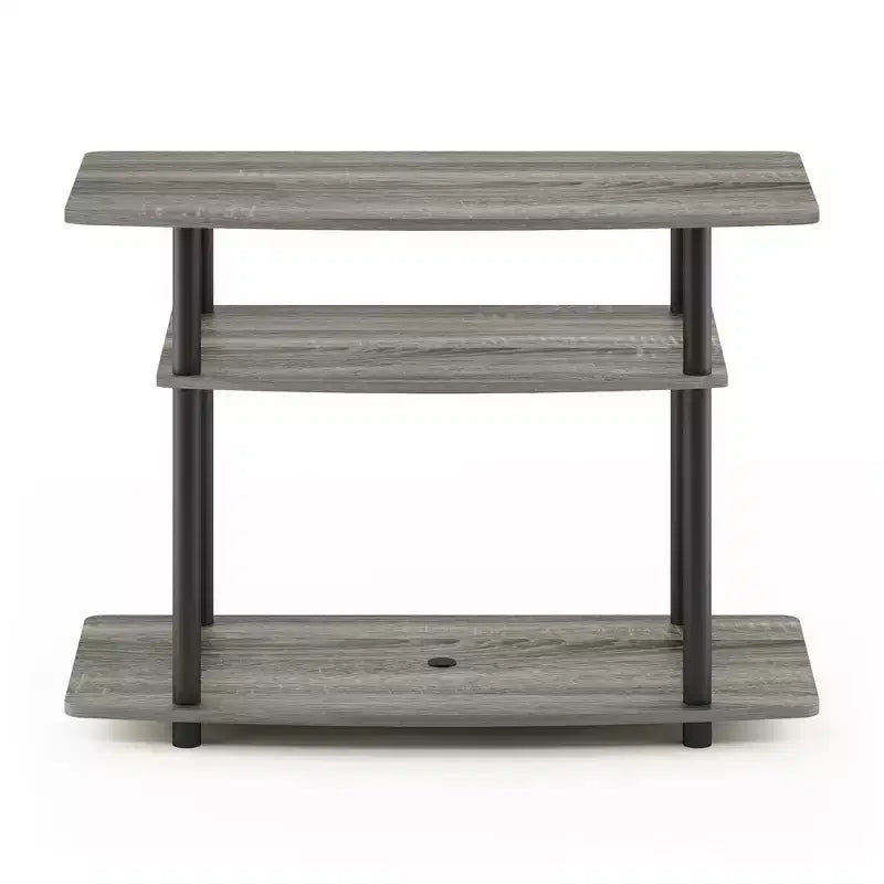 3-Tier TV Stand Console Table, Media Entertainment Center for TVs up to 32", Espresso/Black, No Tools Assembly