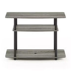 3-Tier TV Stand Console Table, Media Entertainment Center for TVs up to 32", Espresso/Black, No Tools Assembly