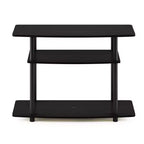 3-Tier TV Stand Console Table, Media Entertainment Center for TVs up to 32", Espresso/Black, No Tools Assembly