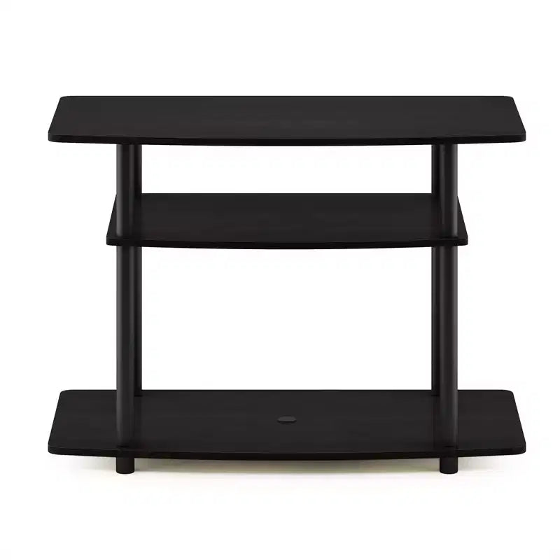 3-Tier TV Stand Console Table, Media Entertainment Center for TVs up to 32", Espresso/Black, No Tools Assembly