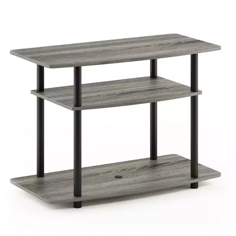 3-Tier TV Stand Console Table, Media Entertainment Center for TVs up to 32", Espresso/Black, No Tools Assembly