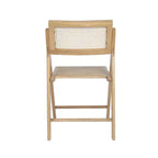 Set of 2 Cane Rattan Folding Chairs, Solid Wood Frame, Woven Back, No Assembly