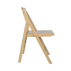 Set of 2 Cane Rattan Folding Chairs, Solid Wood Frame, Woven Back, No Assembly