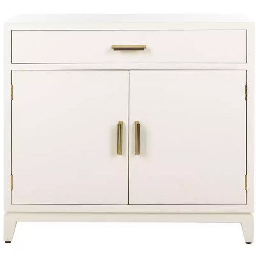 Nigel 2 Door 1 Drawer Chest - CHS6600 - White/Brass - Safavieh