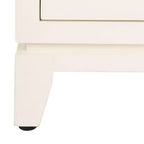 2 Door 1 Drawer Chest, White Finish with Brass Accents, Mahogany Frame, No Assembly