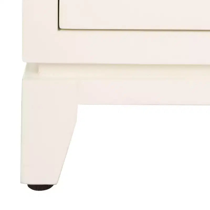 2 Door 1 Drawer Chest, White Finish with Brass Accents, Mahogany Frame, No Assembly
