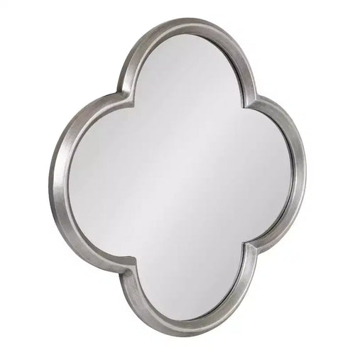 Kate and Laurel Krisi Scalloped MDF Scallop Mirror, 28x28, Silver