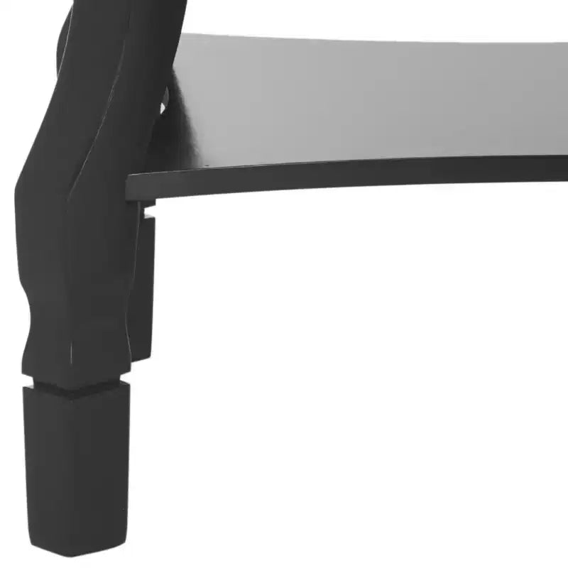 1-Drawer Nightstand, Rubberwood Bedside Table with Open Shelf and High-Gloss Iron Hardware