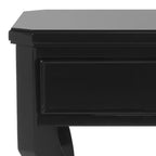 1-Drawer Nightstand, Rubberwood Bedside Table with Open Shelf and High-Gloss Iron Hardware