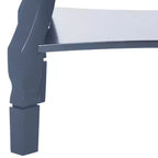 1-Drawer Nightstand, Rubberwood Bedside Table with Open Shelf and High-Gloss Iron Hardware
