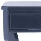 1-Drawer Nightstand, Rubberwood Bedside Table with Open Shelf and High-Gloss Iron Hardware