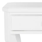 1-Drawer Nightstand, Rubberwood Bedside Table with Open Shelf and High-Gloss Iron Hardware