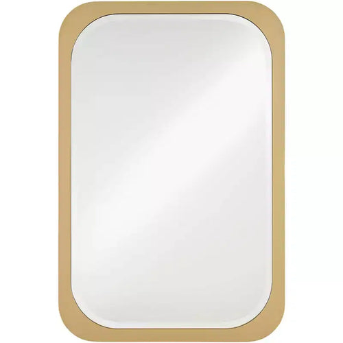 Noble Park Devonshire Rectangular Vanity Wall Mirror Modern Beveled Glass Gold Frame 28 Wide for Bathroom Bedroom Living Room