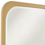 28x42" Rectangular Vanity Wall Mirror, Gold MDF Frame with Beveled Glass, Vertical or Horizontal Mount