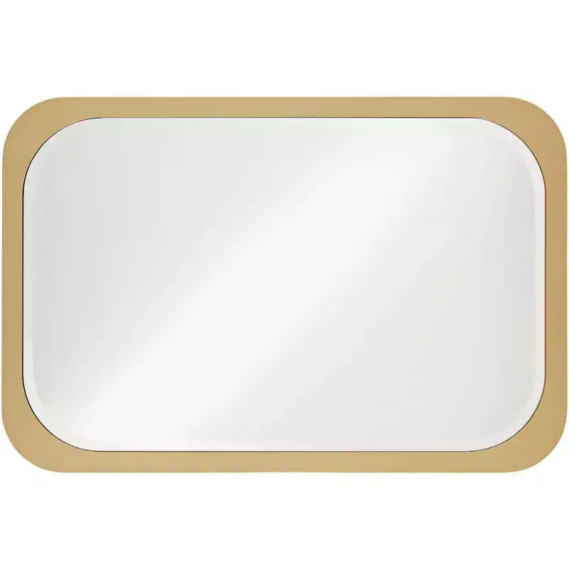 28x42" Rectangular Vanity Wall Mirror, Gold MDF Frame with Beveled Glass, Vertical or Horizontal Mount