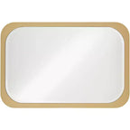 28x42" Rectangular Vanity Wall Mirror, Gold MDF Frame with Beveled Glass, Vertical or Horizontal Mount