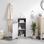 Bathroom Storage Cabinet Organizer with Magnetic Closure Door, In-Cabinet Adjustable Shelf, and Upper Open Shelf