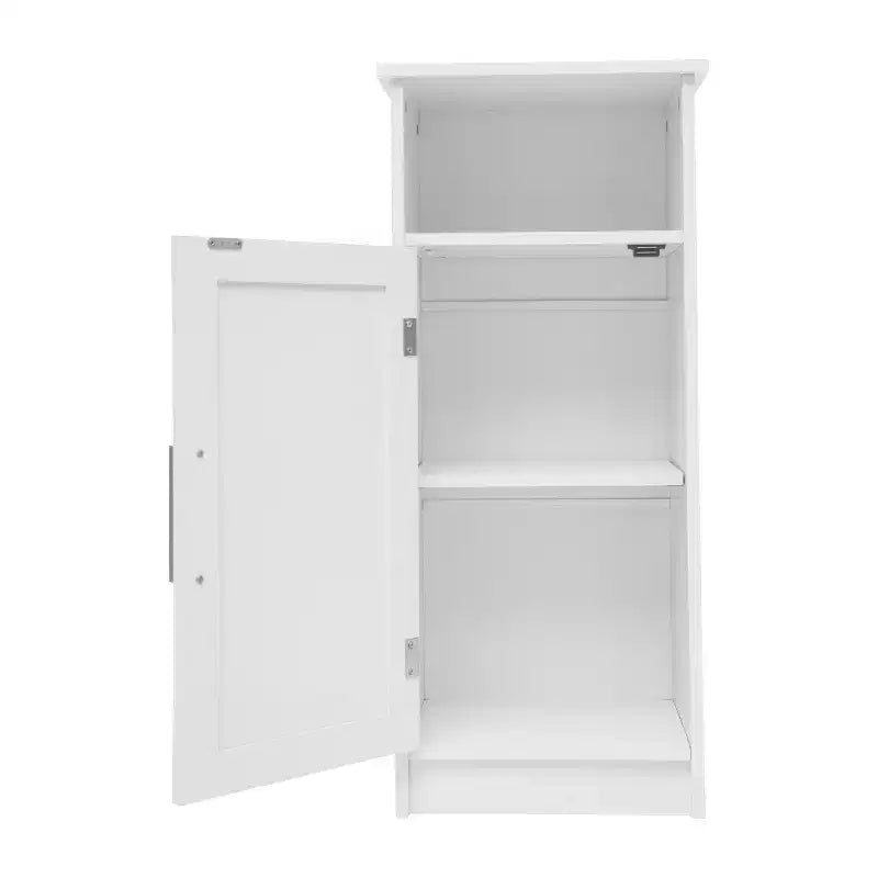 Bathroom Storage Cabinet Organizer with Magnetic Closure Door, In-Cabinet Adjustable Shelf, and Upper Open Shelf